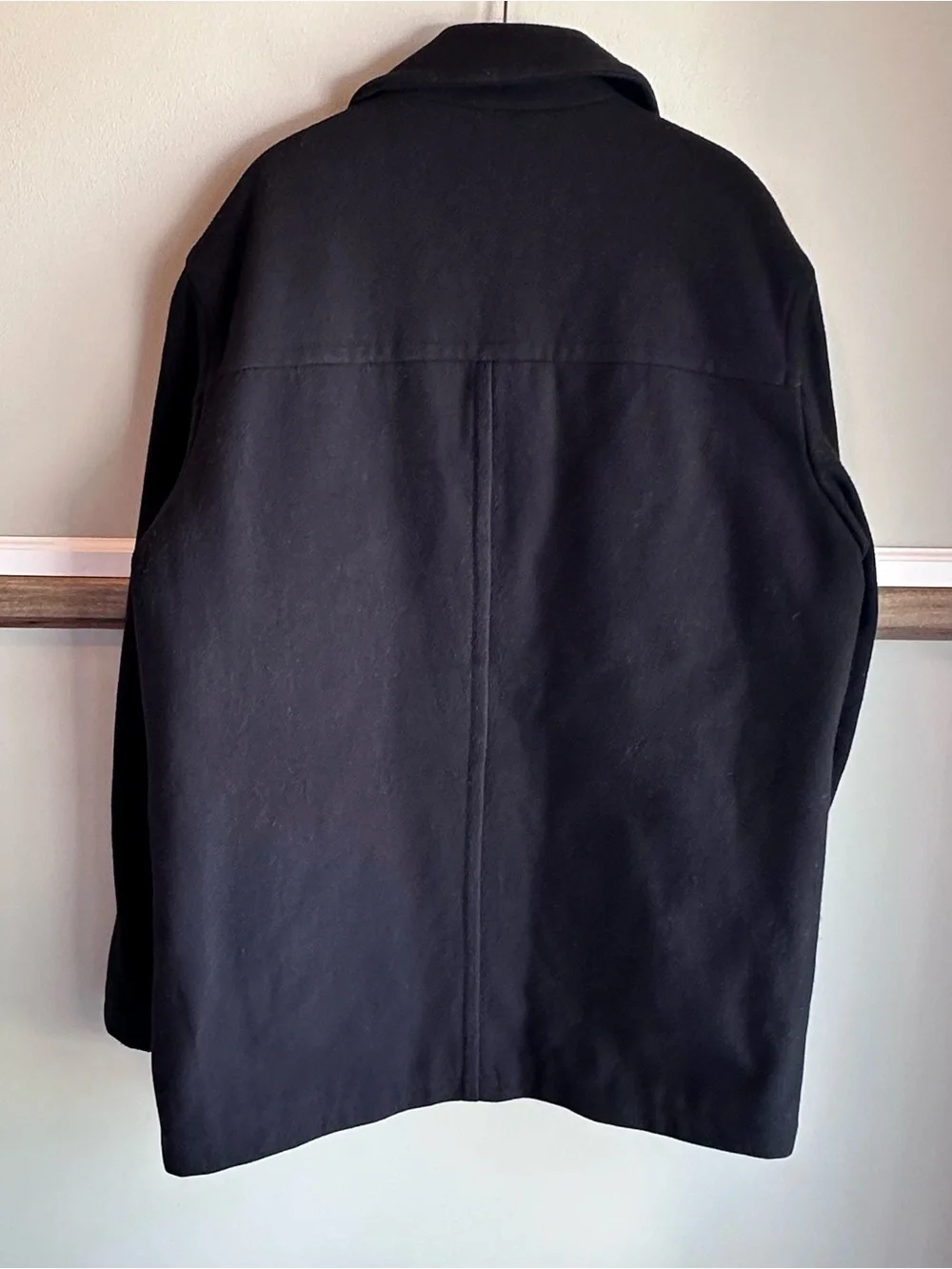 J Crew Black Wool Pea Coat Overcoat Thinsulate Insulated Jacket 60567